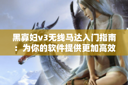 黑寡婦v3無線馬達入門指南：為你的軟件提供更加高效的無線連接