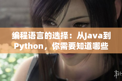 編程語(yǔ)言的選擇：從Java到Python，你需要知道哪些關(guān)鍵點(diǎn)！