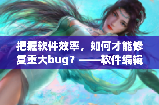 把握軟件效率，如何才能修復(fù)重大bug？——軟件編輯的探討