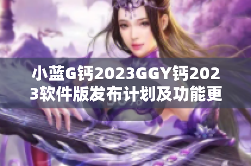 小藍(lán)G鈣2023GGY鈣2023軟件版發(fā)布計劃及功能更新詳解