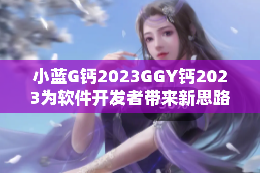 小藍G鈣2023GGY鈣2023為軟件開發(fā)者帶來新思路