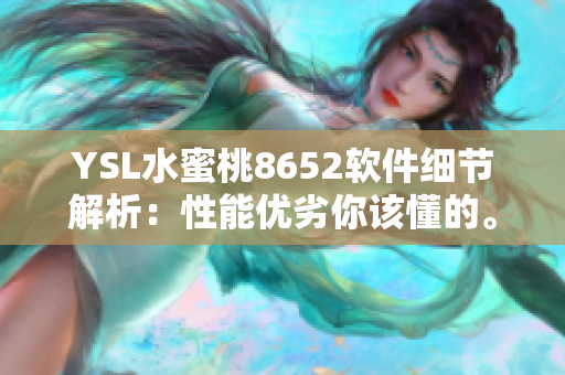 YSL水蜜桃8652軟件細(xì)節(jié)解析：性能優(yōu)劣你該懂的。