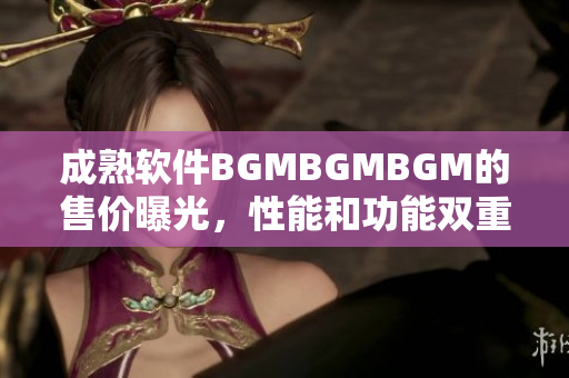 成熟軟件BGMBGMBGM的售價(jià)曝光，性能和功能雙重提升