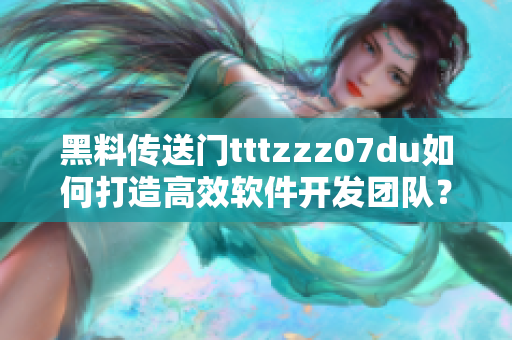 黑料傳送門tttzzz07du如何打造高效軟件開發(fā)團(tuán)隊(duì)？